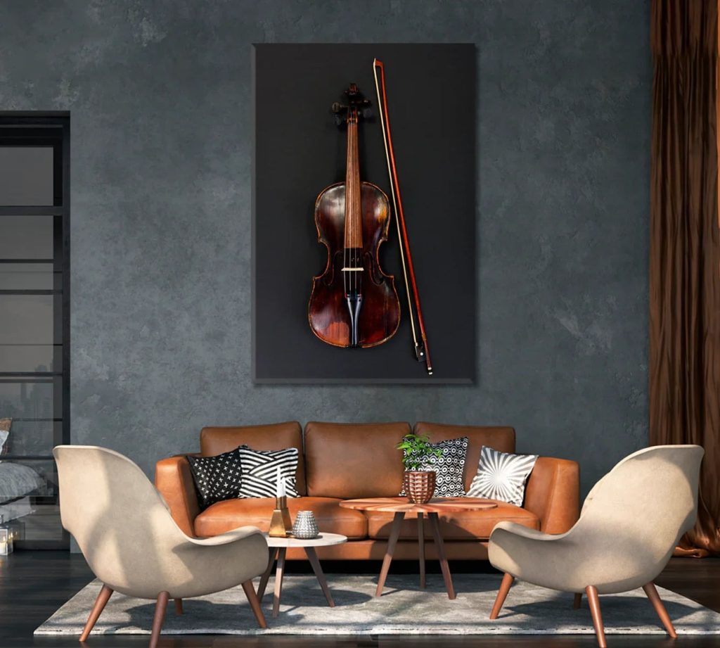 Classical Violin Portrait — Vertical Canvas