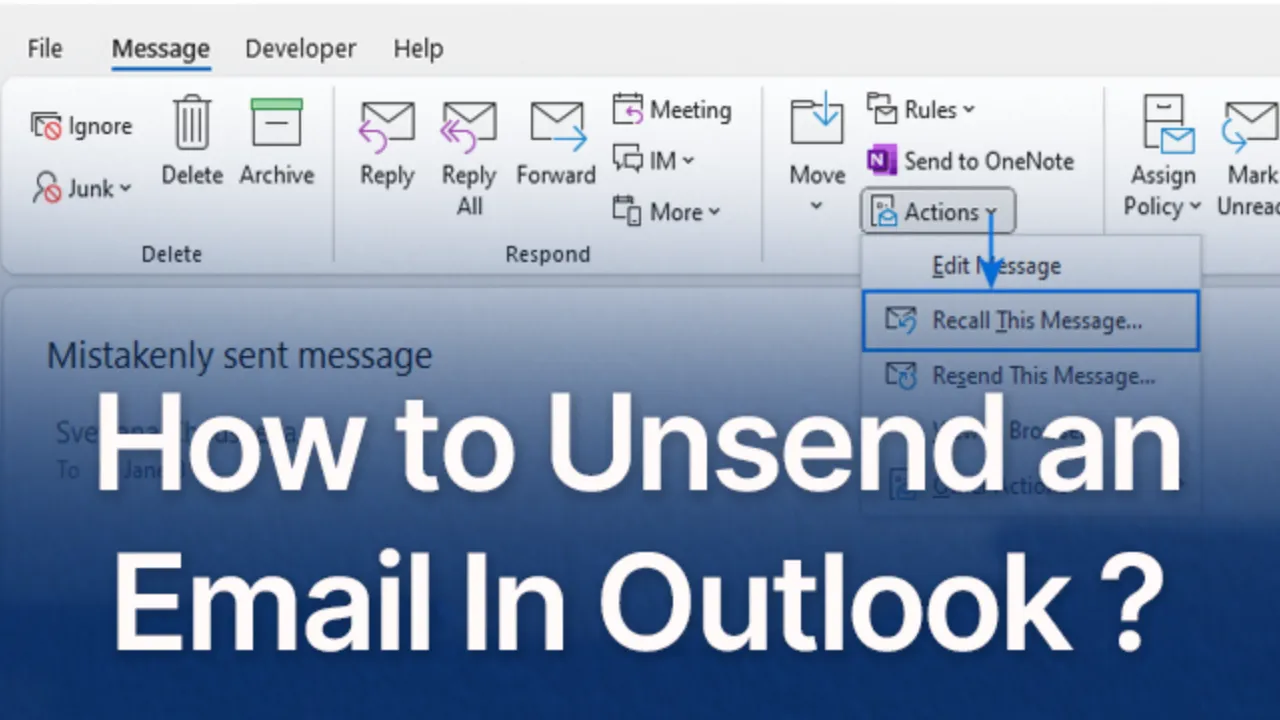 How to Unsend an Email in Outlook